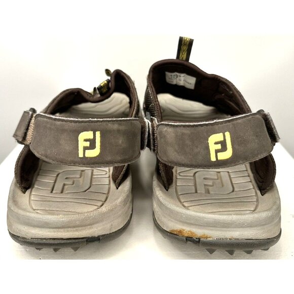 FJ Footjoy Mens Golf Sandals Greenjoy 45697 Soft Spike Adjustable Brown Size 12M - Picture 7 of 9